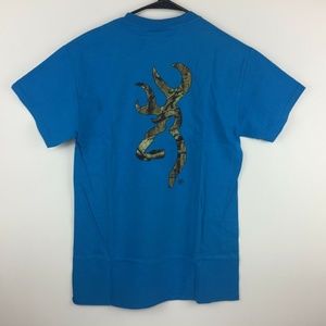Browning Buckmark T-Shirt Camo Logo Blue